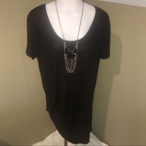 Express Women’s Blk Asymmetrical Jersey Tunic Top